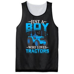 Just A Boy Who Loves Tractors Farm Boy Mesh Reversible Basketball Jersey Tank