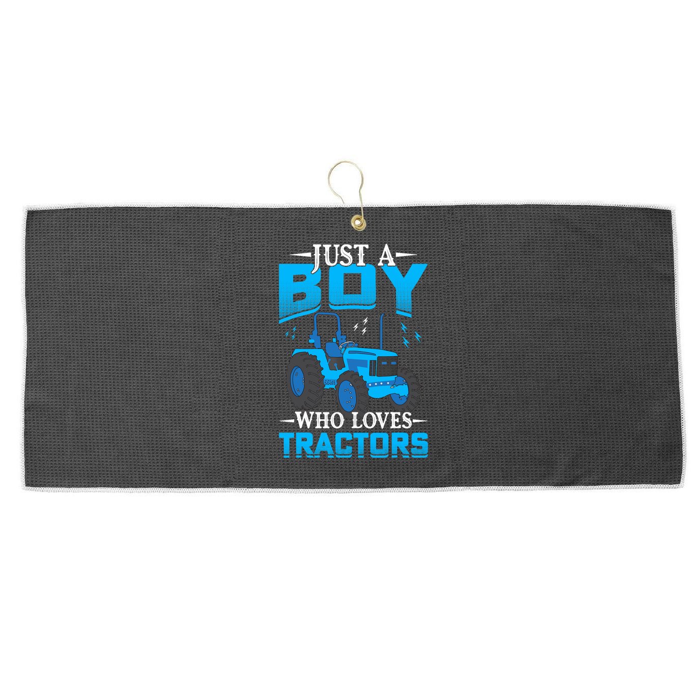 Just A Boy Who Loves Tractors Farm Boy Large Microfiber Waffle Golf Towel