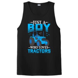 Just A Boy Who Loves Tractors Farm Boy PosiCharge Competitor Tank