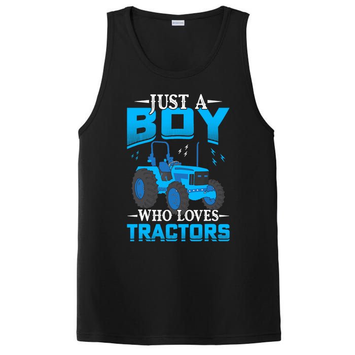 Just A Boy Who Loves Tractors Farm Boy PosiCharge Competitor Tank