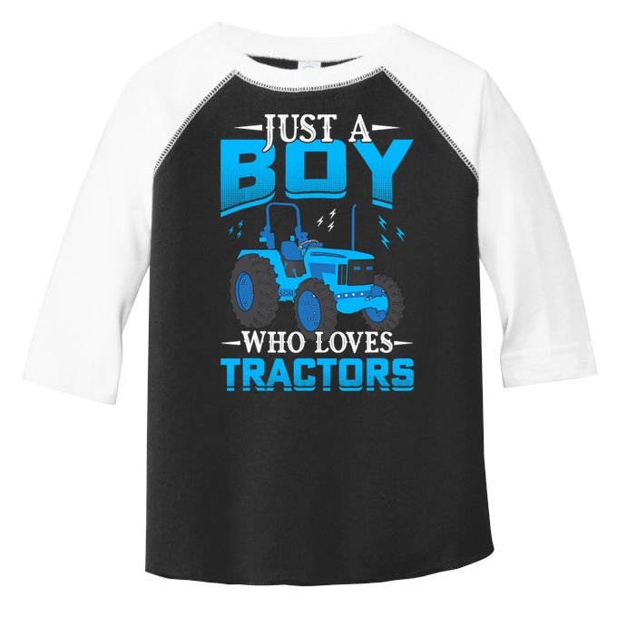Just A Boy Who Loves Tractors Farm Boy Toddler Fine Jersey T-Shirt