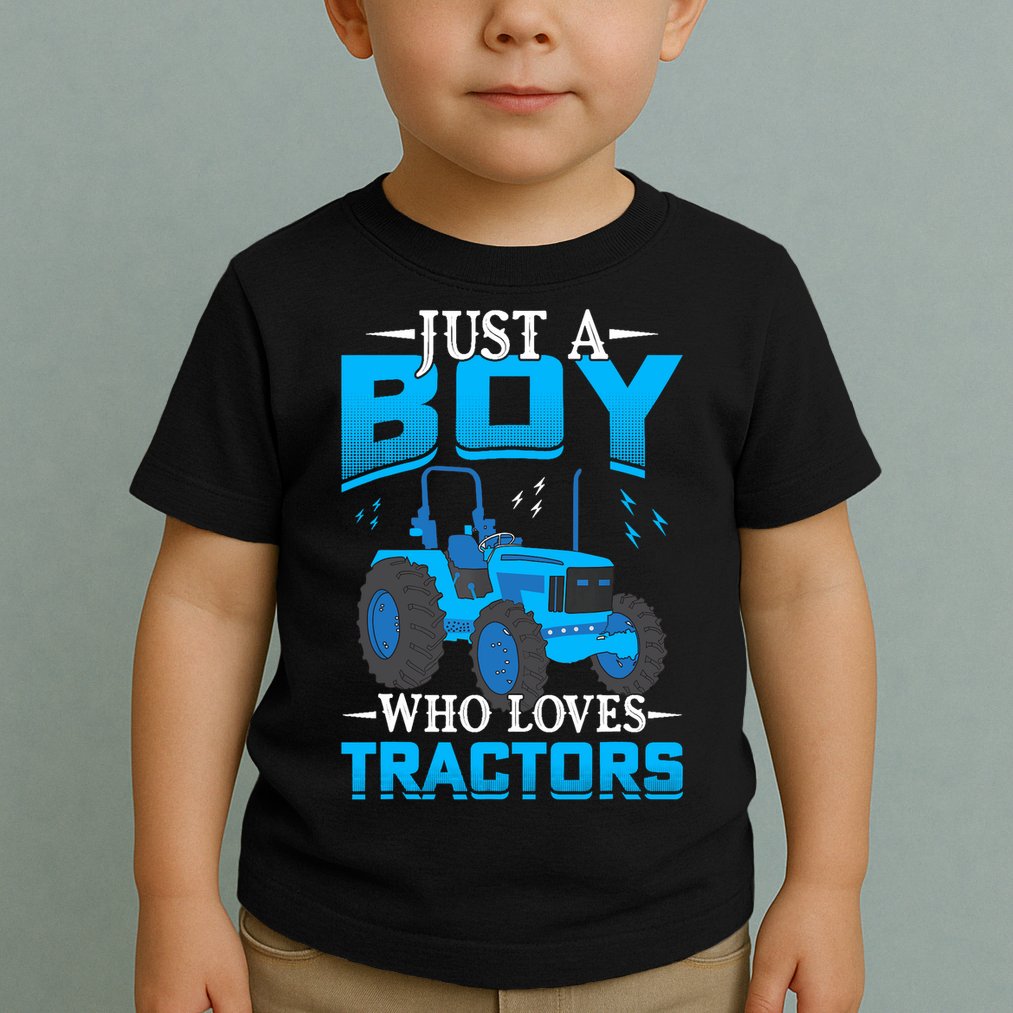 Just A Boy Who Loves Tractors Farm Boy Toddler T-Shirt