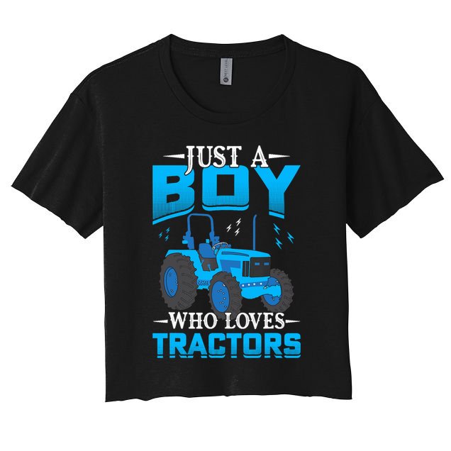 Just A Boy Who Loves Tractors Farm Boy Crop Top