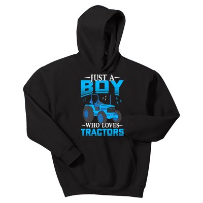 Just A Boy Who Loves Tractors Farm Boy Kids Hoodie