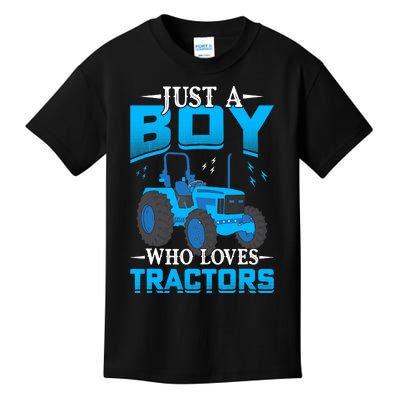 Just A Boy Who Loves Tractors Farm Boy Kids T-Shirt