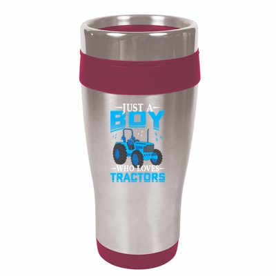 Just A Boy Who Loves Tractors Farm Boy 16oz Travel Tumbler