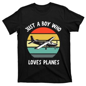 Just A Boy Who Loves Airplanes T-Shirt