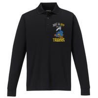 Just A Boy Who Loves Trains Locomotive Train Performance Long Sleeve Polo