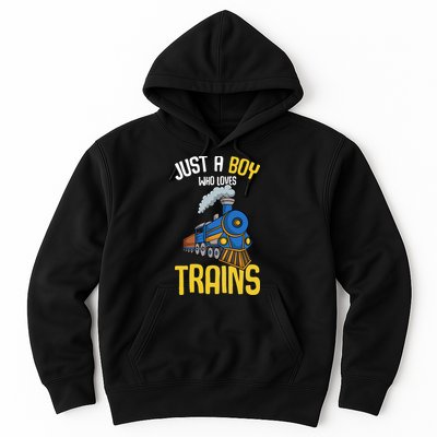 Just A Boy Who Loves Trains Locomotive Train Hoodie