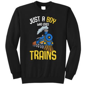 Just A Boy Who Loves Trains Locomotive Train Sweatshirt