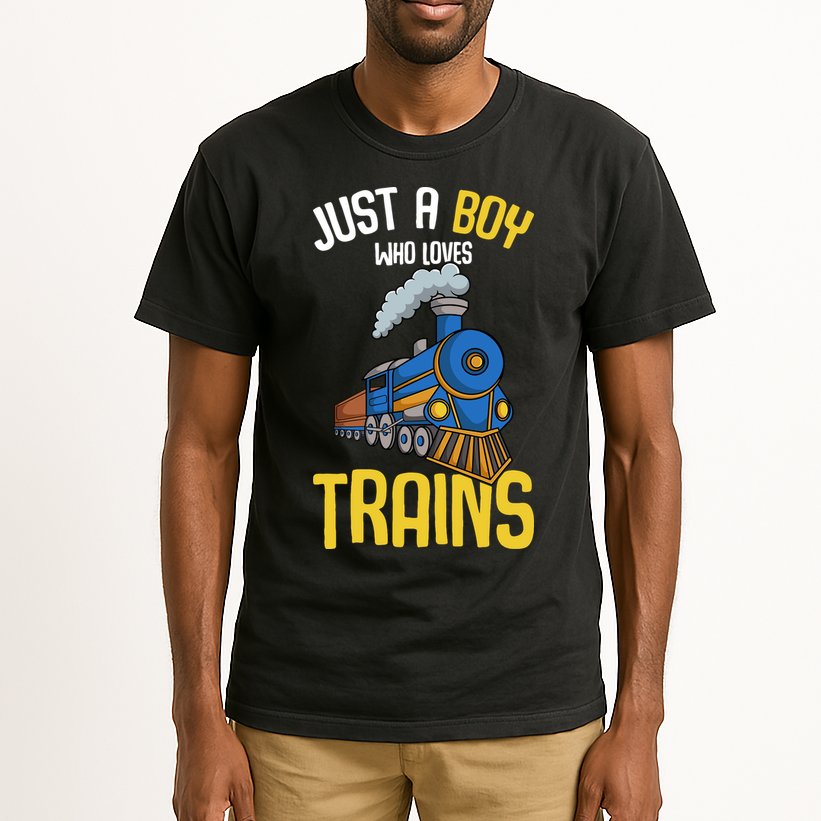 Just A Boy Who Loves Trains Locomotive Train Tall T-Shirt