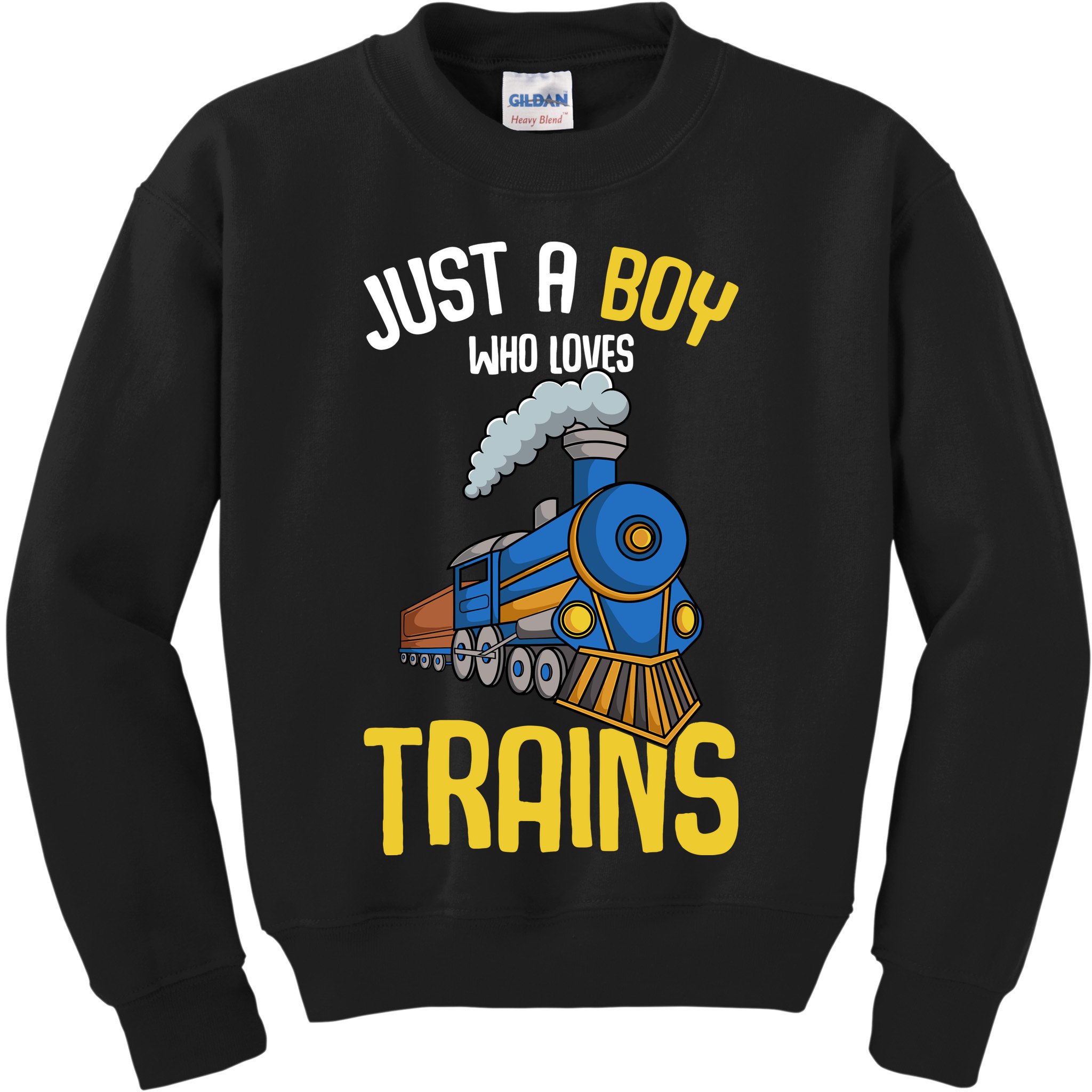 Just A Boy Who Loves Trains Locomotive Train Kids Sweatshirt