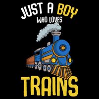 Just A Boy Who Loves Trains Locomotive Train Zip Tote Bag