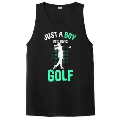 Just A Boy Who Loves Golf Club Golfer Golfing PosiCharge Competitor Tank