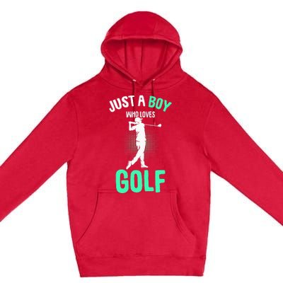 Just A Boy Who Loves Golf Club Golfer Golfing Premium Pullover Hoodie