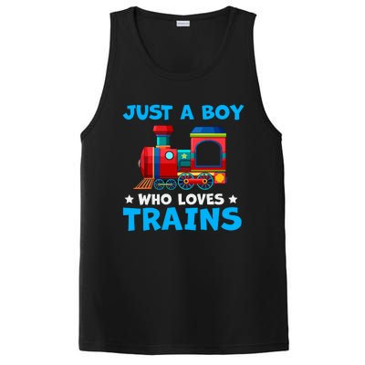 Just A Boy Who Loves Trains Cute Train Lovers PosiCharge Competitor Tank