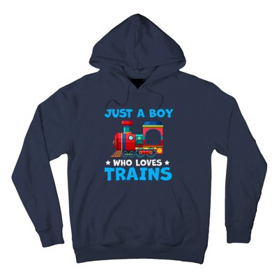 Just A Boy Who Loves Trains Cute Train Lovers Hoodie