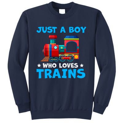 Just A Boy Who Loves Trains Cute Train Lovers Sweatshirt