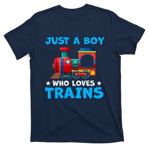 Just A Boy Who Loves Trains Cute Train Lovers T-Shirt