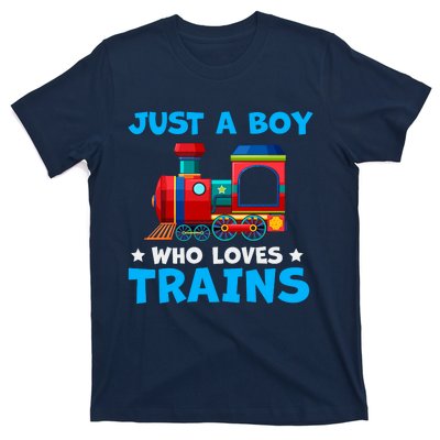 Just A Boy Who Loves Trains Cute Train Lovers T-Shirt