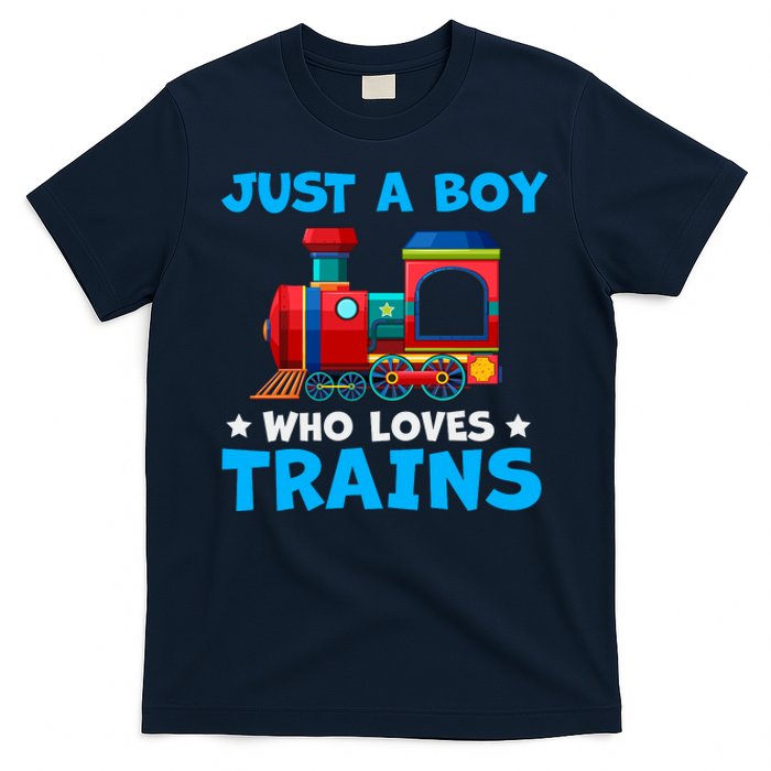 Just A Boy Who Loves Trains Cute Train Lovers T-Shirt