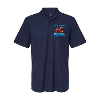 Just A Boy Who Loves Trains Cute Train Lovers Softstyle Adult Sport Polo