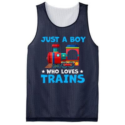 Just A Boy Who Loves Trains Cute Train Lovers Mesh Reversible Basketball Jersey Tank