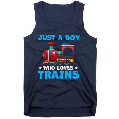 Just A Boy Who Loves Trains Cute Train Lovers Tank Top