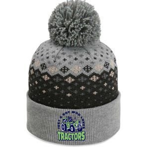 Just A Boy Who Loves Tractors The Baniff Cuffed Pom Beanie