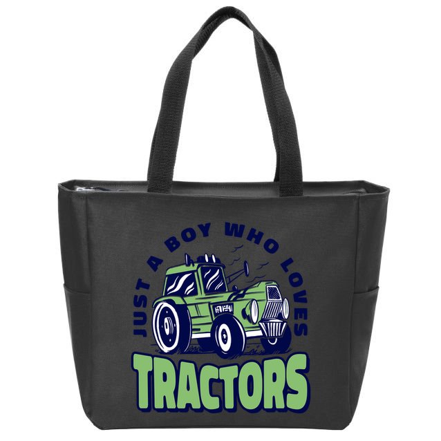 Just A Boy Who Loves Tractors Zip Tote Bag