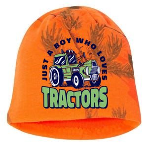 Just A Boy Who Loves Tractors Kati - Camo Knit Beanie