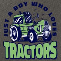 Just A Boy Who Loves Tractors Cotton Canvas Backpack