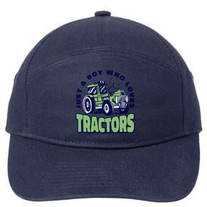 Just A Boy Who Loves Tractors 7-Panel Snapback Hat