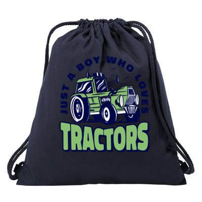 Just A Boy Who Loves Tractors Drawstring Bag