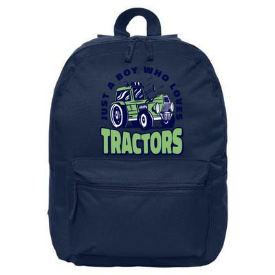 Just A Boy Who Loves Tractors 16 in Basic Backpack