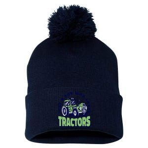 Just A Boy Who Loves Tractors Pom Pom 12in Knit Beanie