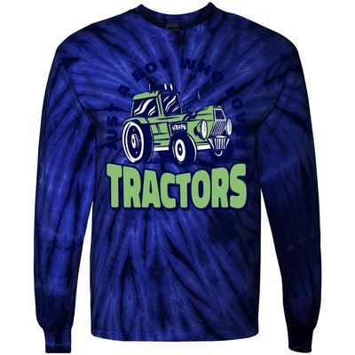 Just A Boy Who Loves Tractors Tie-Dye Long Sleeve Shirt