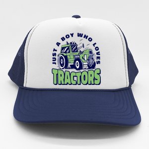 Just A Boy Who Loves Tractors Trucker Hat