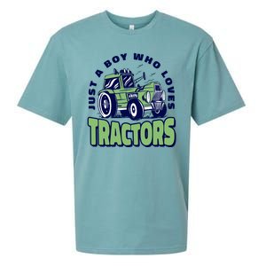 Just A Boy Who Loves Tractors Sueded Cloud Jersey T-Shirt