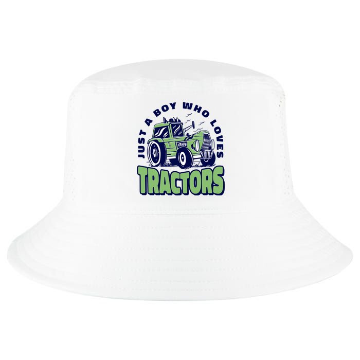 Just A Boy Who Loves Tractors Cool Comfort Performance Bucket Hat