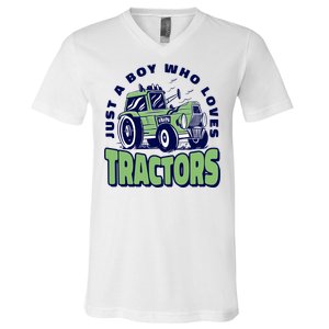 Just A Boy Who Loves Tractors V-Neck T-Shirt