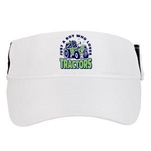 Just A Boy Who Loves Tractors Adult Drive Performance Visor