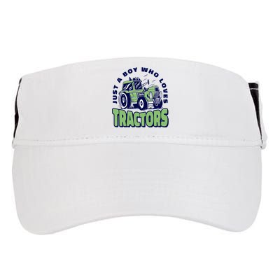 Just A Boy Who Loves Tractors Adult Drive Performance Visor