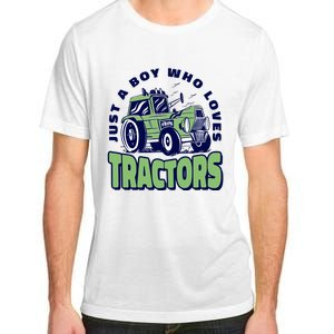 Just A Boy Who Loves Tractors Adult ChromaSoft Performance T-Shirt