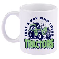 Just A Boy Who Loves Tractors 11oz C Handle Ceramic Mug