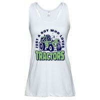 Just A Boy Who Loves Tractors Ladies Essential Flowy Tank