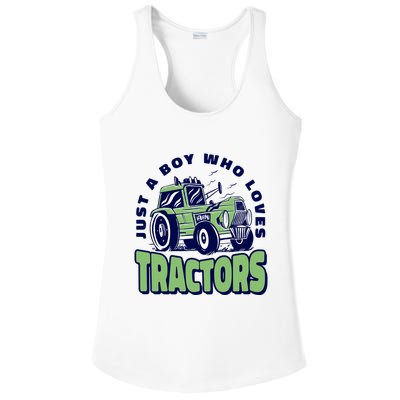 Just A Boy Who Loves Tractors Ladies PosiCharge Competitor Racerback Tank