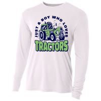 Just A Boy Who Loves Tractors Cooling Performance Long Sleeve Crew