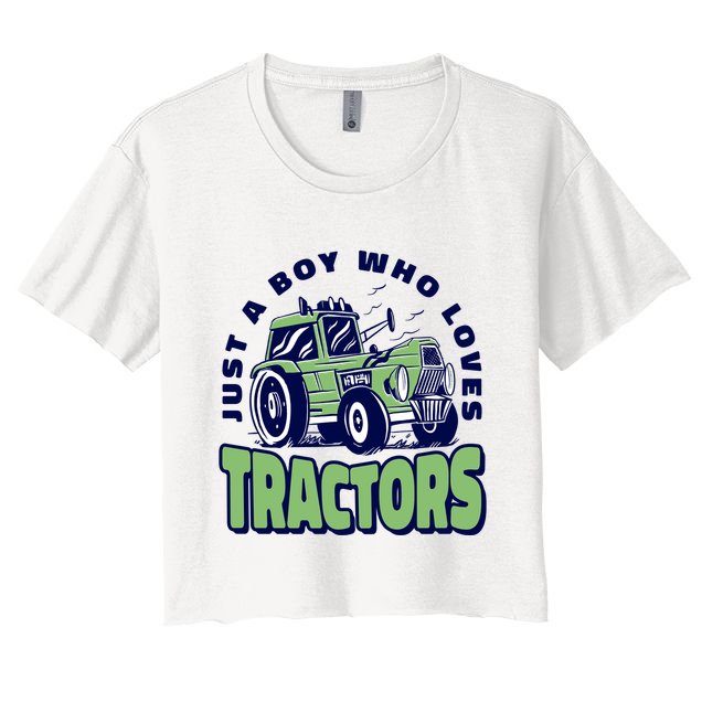 Just A Boy Who Loves Tractors Crop Top