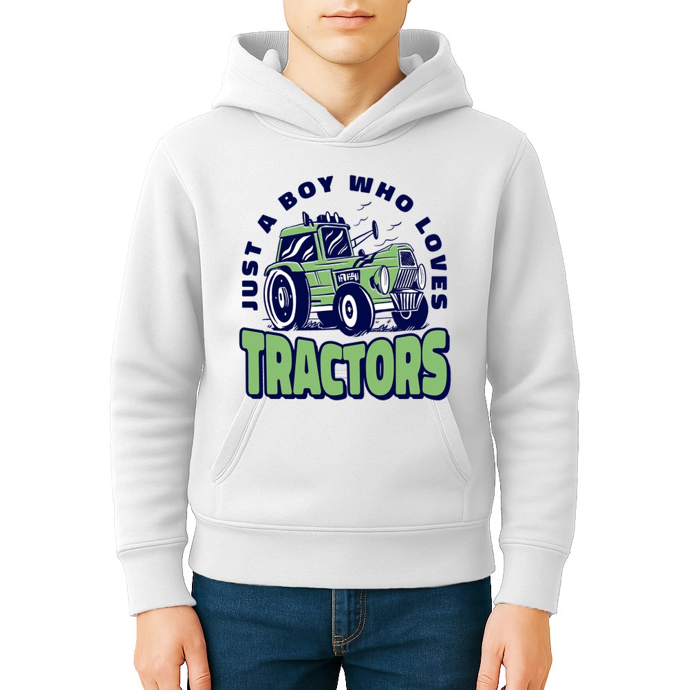 Just A Boy Who Loves Tractors Kids Hoodie